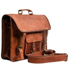 Personalized Leather Laptop Messenger Bag For Men  Monogrammed Satchel  Gift