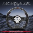 3k Carbon Fiber Steering Wheel For Volkswagen Golf Gti Mk7 15-19 Alcantara Grips