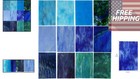 Variety Stained Glass Sheets - 4x6 Inch Assorted Blue Tiles For Crafts   10 Pack