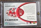 Tony Gonzalez 2004 Sp Game Used Authentic Fabrics  aar-tg Jersey Auto  100 Sign