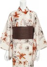 Japanese Floral Yukata 3pc Set Haori Cami Dress Obi Festival Kimono