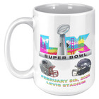 Super Bowl 60 Lx Ne Patriots Seattle Seahawks 15 Oz White Ceramic Coffee Mug Cup