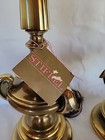Pair Of 2 Vintage Heavy Stiffel Fine Brass Table Lamps With Care Tag