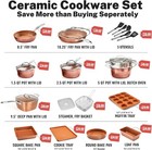 Gotham Steel 24pc Hammered Copper Cookware Set Nonstick Ceramic Pots Pans Bake