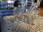 5 Antique Matching Glass Castor Cruet Bottles