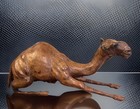 Rare Vintage Camel Leather Wrapped Large Figure Dark Leather Ready For Rider