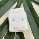 Pair Of 14k Yellow Gold Baby Diamond Stud Earrings 1 7mm 0 015 Ct  Each