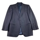 Vtg Isaia Men   s Wool Flannel Blazer Jacket Navy Railroad Stripe     Italy     40 S