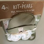 New 4 Pk Nb Baby Gift Set 2 Burp Cloths Hat And Mitts   Kit   Pearl