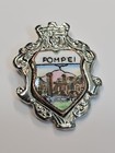 Pompei Travel Souvenir Lapel Pin Italy Ancient City Ruins Silver Color Setting