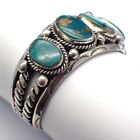 Navajo Old Pawn Cuff Bracelet Turquoise Sterling Silver 1960