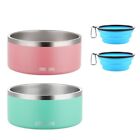 Ezprogear 2 Pack 64 Oz Stainless Steel Double Wall Dog Bowl Non-slip Bottom