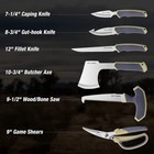 Field Dressing Hunting Knife Set 10pc Skinning Knife Butcher Game Processing Kit