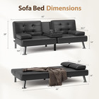 Convertible Folding Futon Sofa Bed Sleeper Couch For Living Room Faux Leather Up