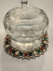 Vintage Mid Century Enamel Triple Row Link Bracelet Multi Color Geometric Mod