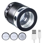 10x Led Jewelers Loupe Magnifier - Adjustable Focus  25mm View For Gems  Coins 