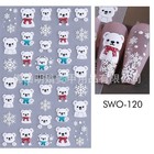3pcs Christmas Snowflakes Santa Bear Nail Art Sticker Decal Self Adhesive Ns53