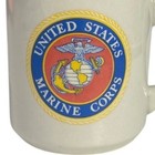 United States Marine Corps Logo Ceramic Coffee Mug Gold Rim 10 Oz