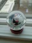 Vintage Reverse Hand Painted Oriental Panda Bear Globe   Stand - Beautiful 