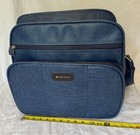 Vintage Samsonite Blue Vinyl Overnight Carry On Travel Bag 1970s Luggage