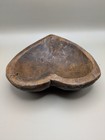 Vintage Hand Carved Wood Heart Dough Bowl - Rustic Primitive Folk Art Catchall