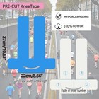 24pcs Kinesiology Tape For Knees Blue Elastic Knee Kinesiology Tape Pain Relief