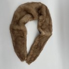 Vintage Honey Brown Mink Fur Stole Collar Wrap Luxury Evening Wear 42 Inch