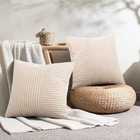 Farmhouse Pillow Covers 20x20  Modern Accent Square 20  X 20   pack Of 2  Khaki