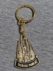Barcelona Sagrada Familia Keychain Gold Metal Souvenir Spain Travel Gift Gaudi