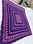 Handmade Crochet Afghan Blanket Purple Pink Lavender Oversized Boho Throw