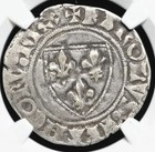 France  King Charles Vi  1380-1422 Ad  Silver Blanc Joan Of Arc Coin  Ngc Vf