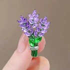 Purple Lavender Crystal Flower Brooch Elegant Rhinestone Pin Gift For Women New