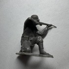 Lot Of 7 1960 s Louis Marx Ww2 World War 2 Ii Gray German Soldier 60mm Figures