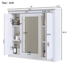 Large Storage Hanging Bathroom Cabinet White Finish Medicine Cabinet With Mirror