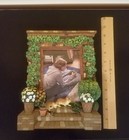 Cats On Steps 3d Picture Frame W  2 Cats Relaxing On Brick Porch Flower Pots Ivy