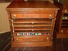 Rare Matched Pair Corticelli 7 Drawer Quartered Oak Spool Thread Cabinets--16074
