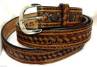 Basket Weave genuine Leather 100 top Grain 1 1 2 wide us Seller made h tooled 
