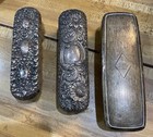 Three Antique Sterling Silver Vanity Brushes Victorian Repouse