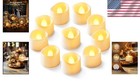 Elegant 12-pack Flameless Led Tea Lights For Weddings   Events - 200 Hours