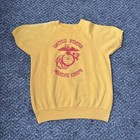 Usmc Marines Sweatshirt Mens M Vintage 70s Short Sleeve Fleece Crewneck Military