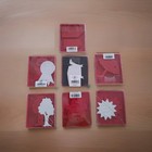 Lot Of 7 Sizzix Red Die Lot Large Dies Tree Tent Tags Umbrella Sun Award Snowman