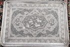 Finest X Large Genuine Middle Eastern Figural Silver Tray 60 X 40 Cm