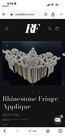 Rosa Fabrics Appliqu   Silver Ab Rhinestone Fringe Crystal