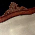 Vtg Antique Victorian 1900   s Brown Oak Wood Scalloped Wavy Mirror Beveled Glass