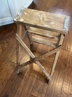 Vintage Folding Wood Step Ladder Stool Primitive 