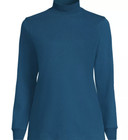 Lands End Women s Cotton Long Sleeve Mock Turtleneck S t-xl t - 15 Color Options
