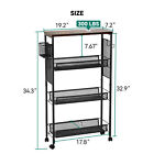 4-tier Kitchen Microwave Cart Utility Workstation Storage Shelf Rack With Wheels