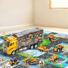 Toddler Boys Construction Truck Vehicle Toy Set With Play Mat And Die-cast Toy C