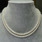 Vintage  Akoya Real Pearl Necklace 5-6mm Pearls35  14k Gold P