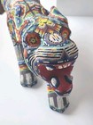 Large Huichol Beaded Jaguar Sculpture Signed Jacinto Lopez Mexican Folk Art